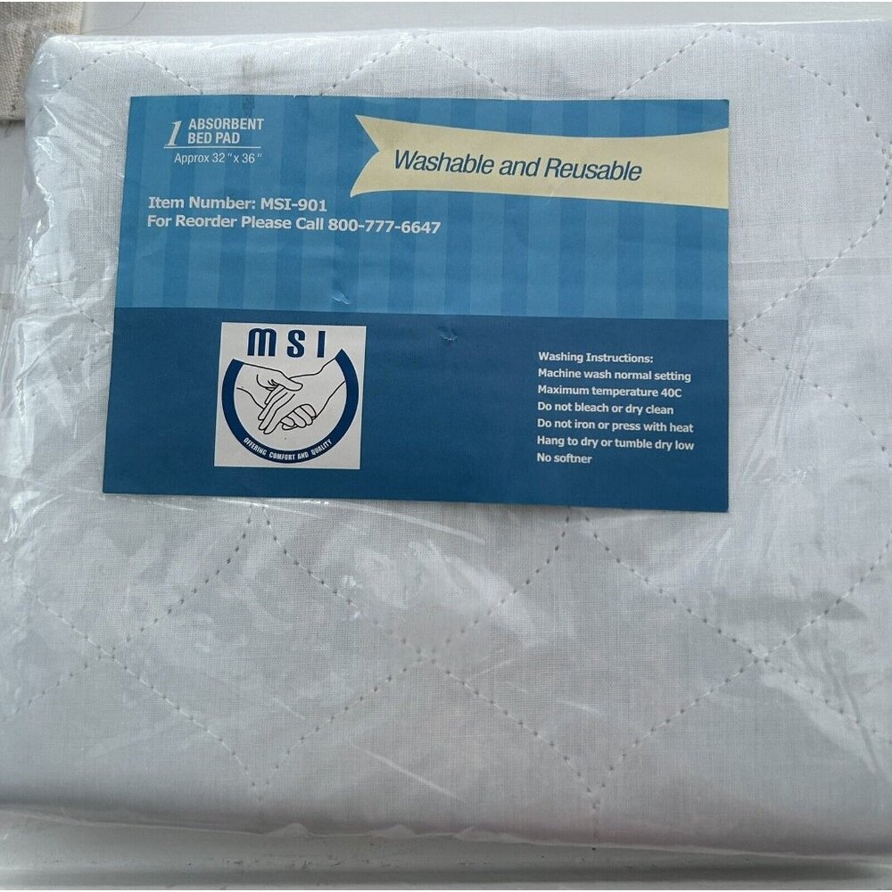 NEW MSI-901 Absorbent Bed Pad Washable And Reusable 32"×36"